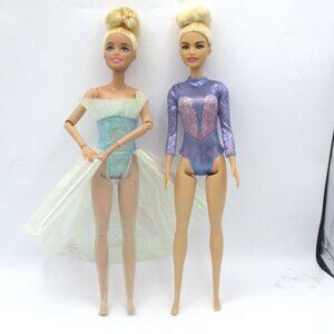 2 Barbie Dolls You Can Be Anything Rhythmic  Gymnast Doll  onde 12" Purple Leota